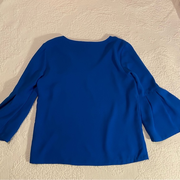 Royal blue blouse with bell sleeves - Picture 4 of 4